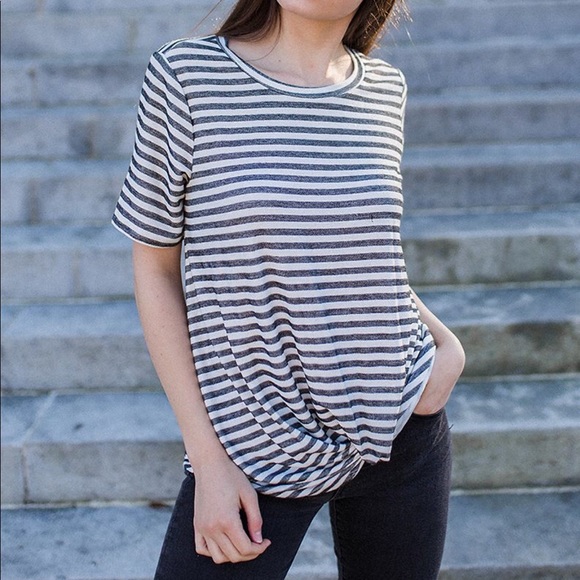 Striped Twist Knot Top - Picture 1 of 2